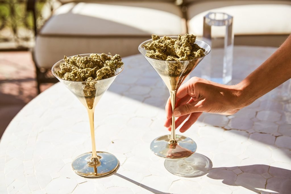 cannabis served in a luxury glass